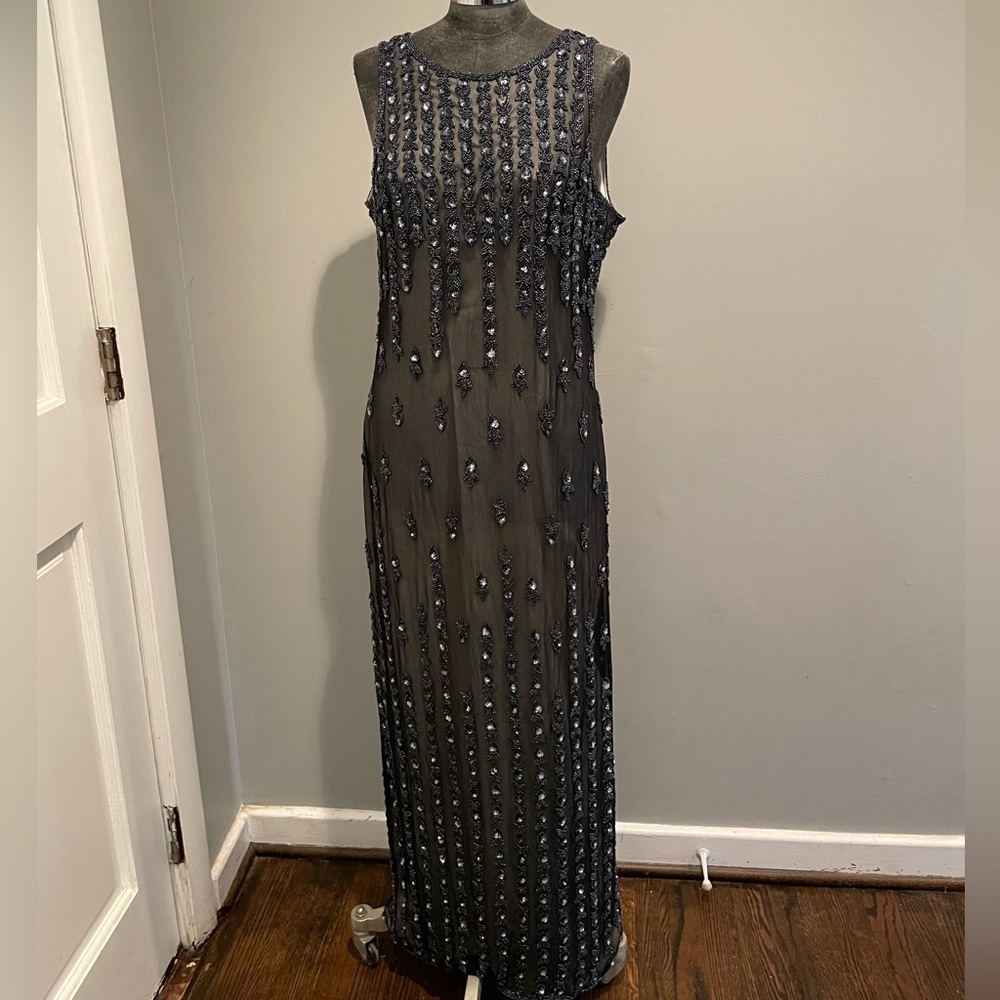 Landmark Vintage Beaded Evening Gown Size Large